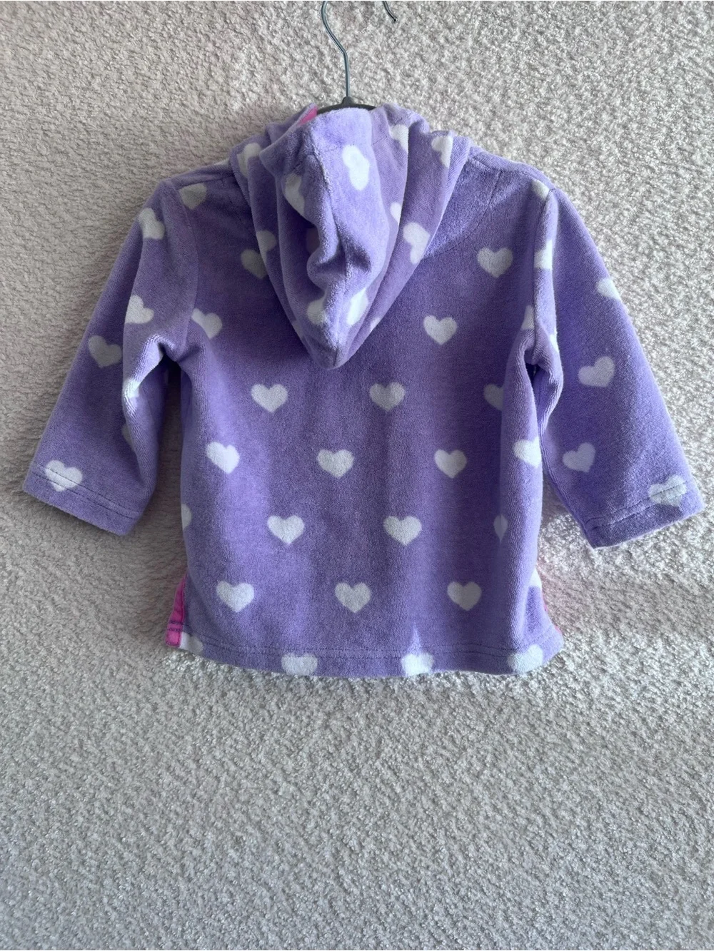 Pottery Barn Kids Terr‎y Cloth Hoodie Swimsuit Coverup Hearts Size 6-12 Months